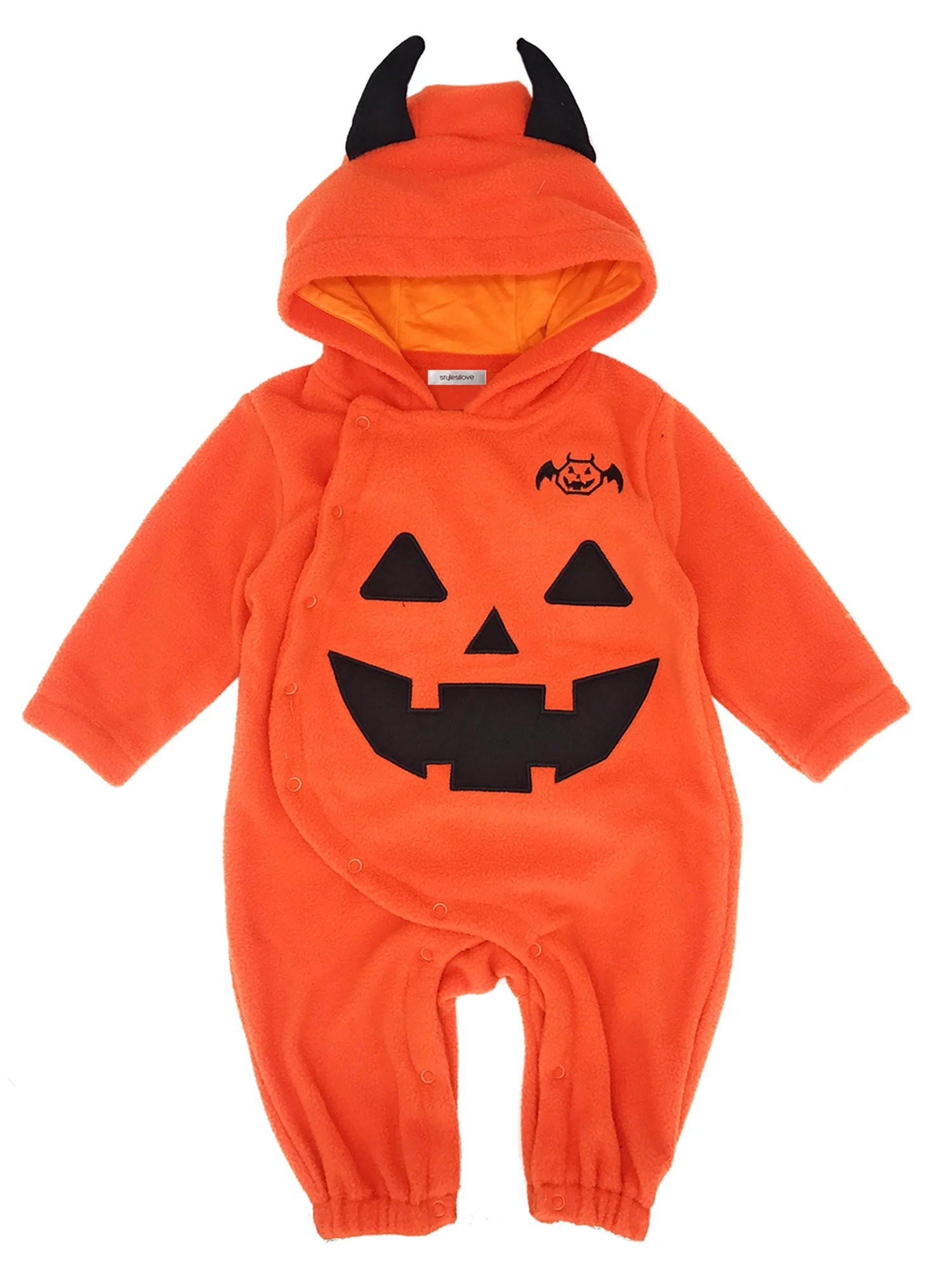 Baby Toddler Halloween Fleece Chic Pumpkin Costume Hooded Romper (95/18-24 Months)