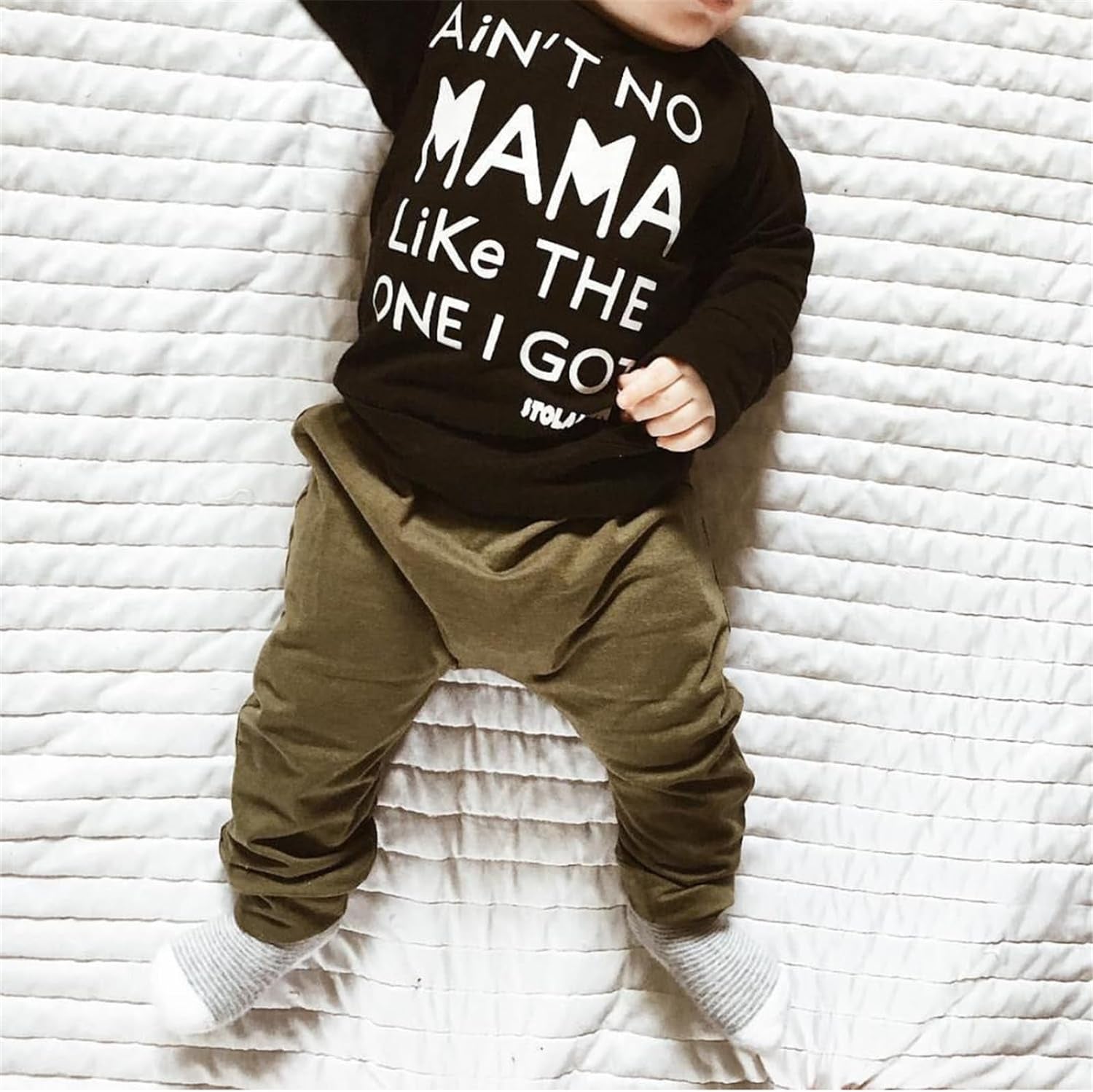 Toddler Baby Boy Letters Printed Tops Pants Leggings Outfits Clothes Set