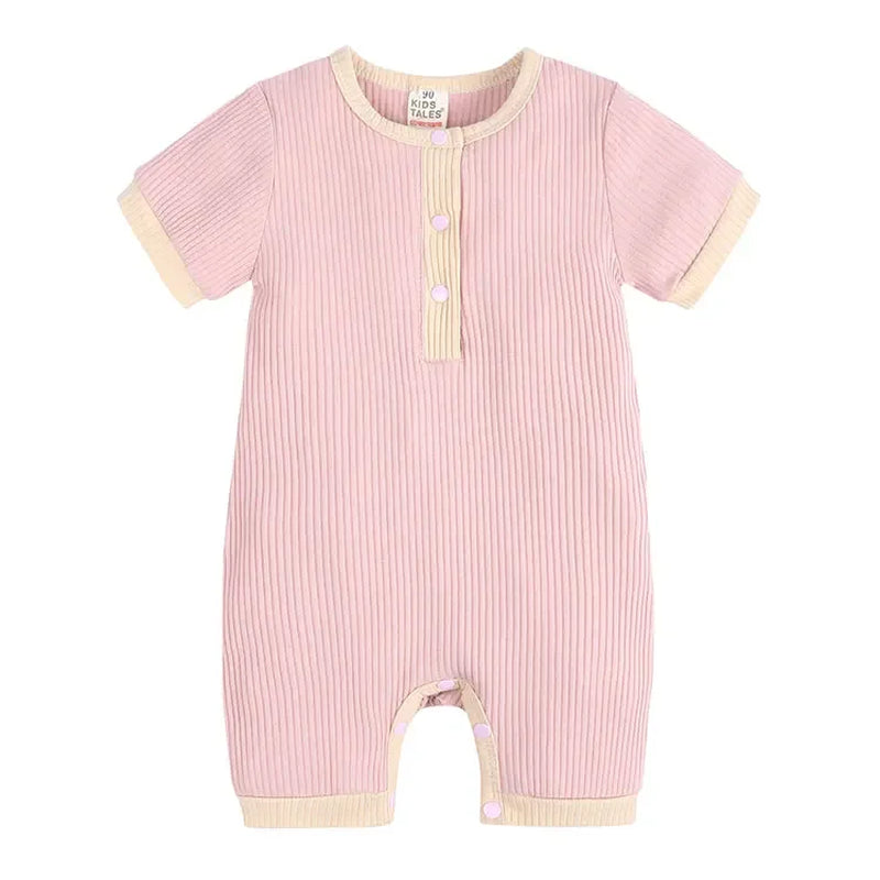 Fashion Solid Color Baby Romper Summer Baby Boy Clothes Cotton Linen Short Sleeve Infant Romper Newborn Clothing 3-18 Months