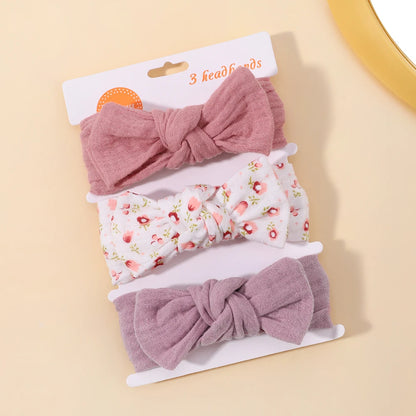 3Pcs Baby Girls Headband Set Bow Knot Head Wrap Bandage Kids Toddlers Headwear Hair Band Infant Baby Newborn Hair Accessories