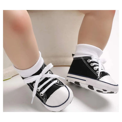 Baby Girls Boys Shoes Infant Canvas High-Top Ankle Sneakers for First Walkers 0-18M