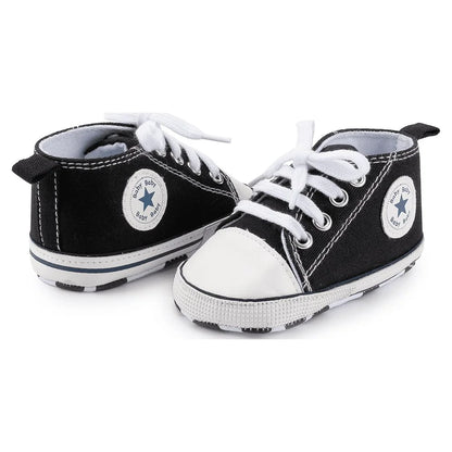 Baby Girls Boys Shoes Infant Canvas High-Top Ankle Sneakers for First Walkers 0-18M