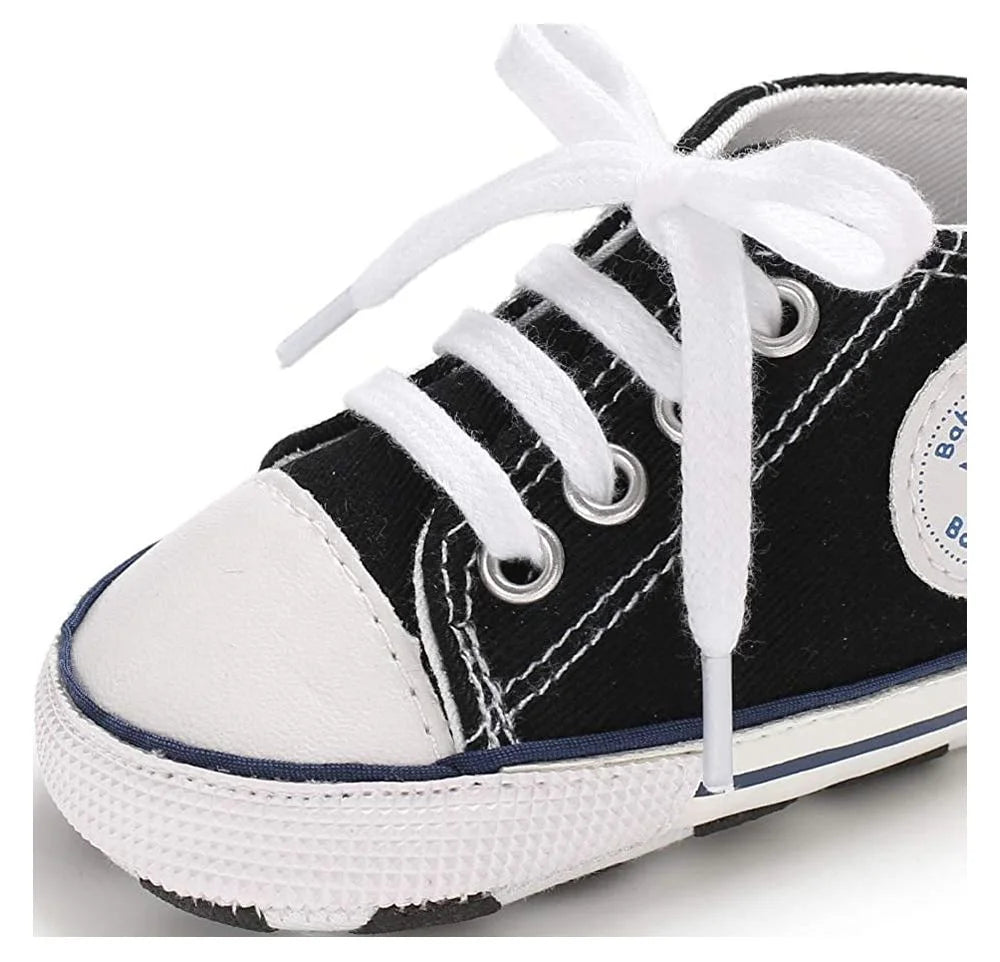 Baby Girls Boys Shoes Infant Canvas High-Top Ankle Sneakers for First Walkers 0-18M